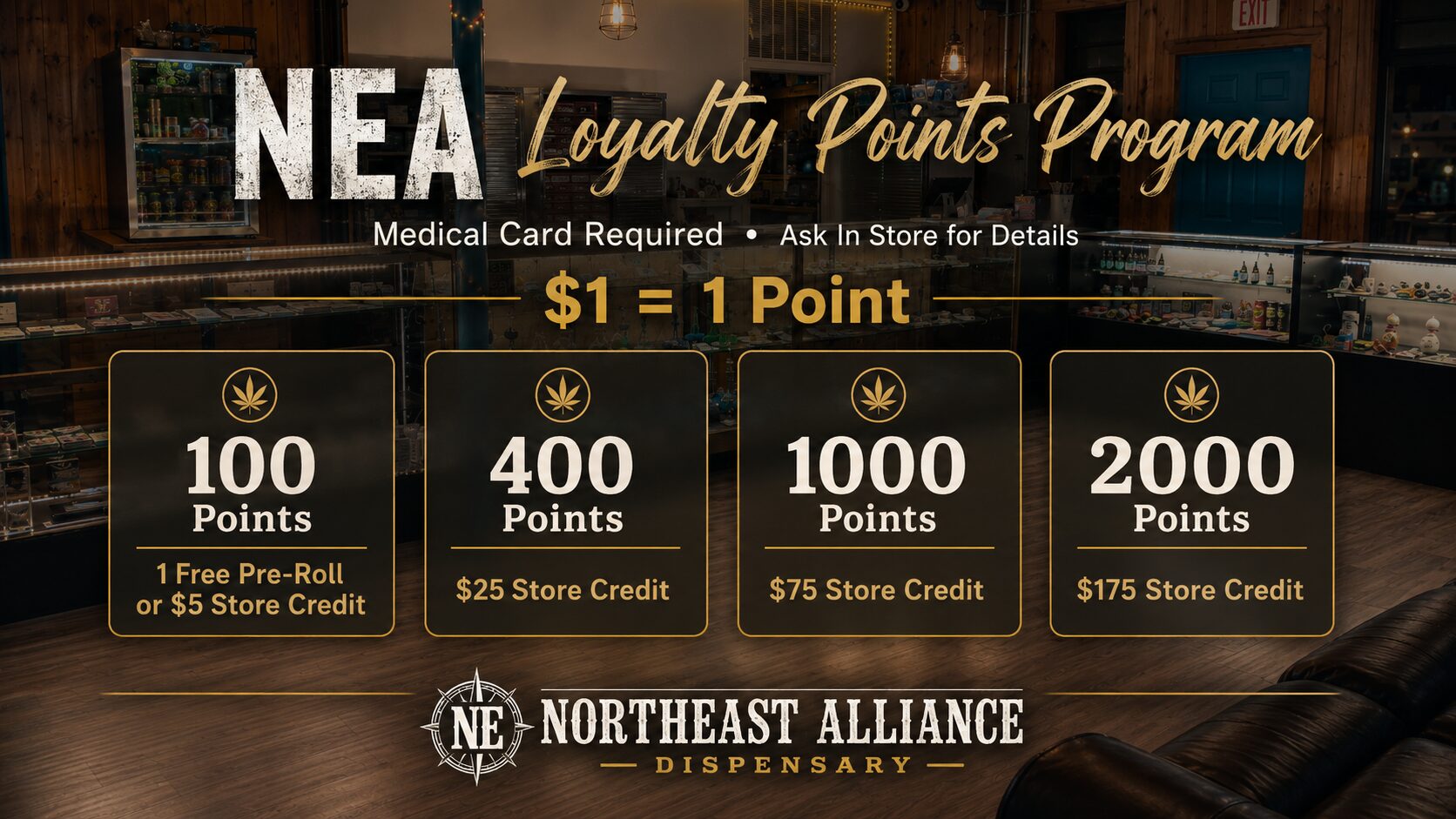 Northeast Alliance Dispensary loyalty points program